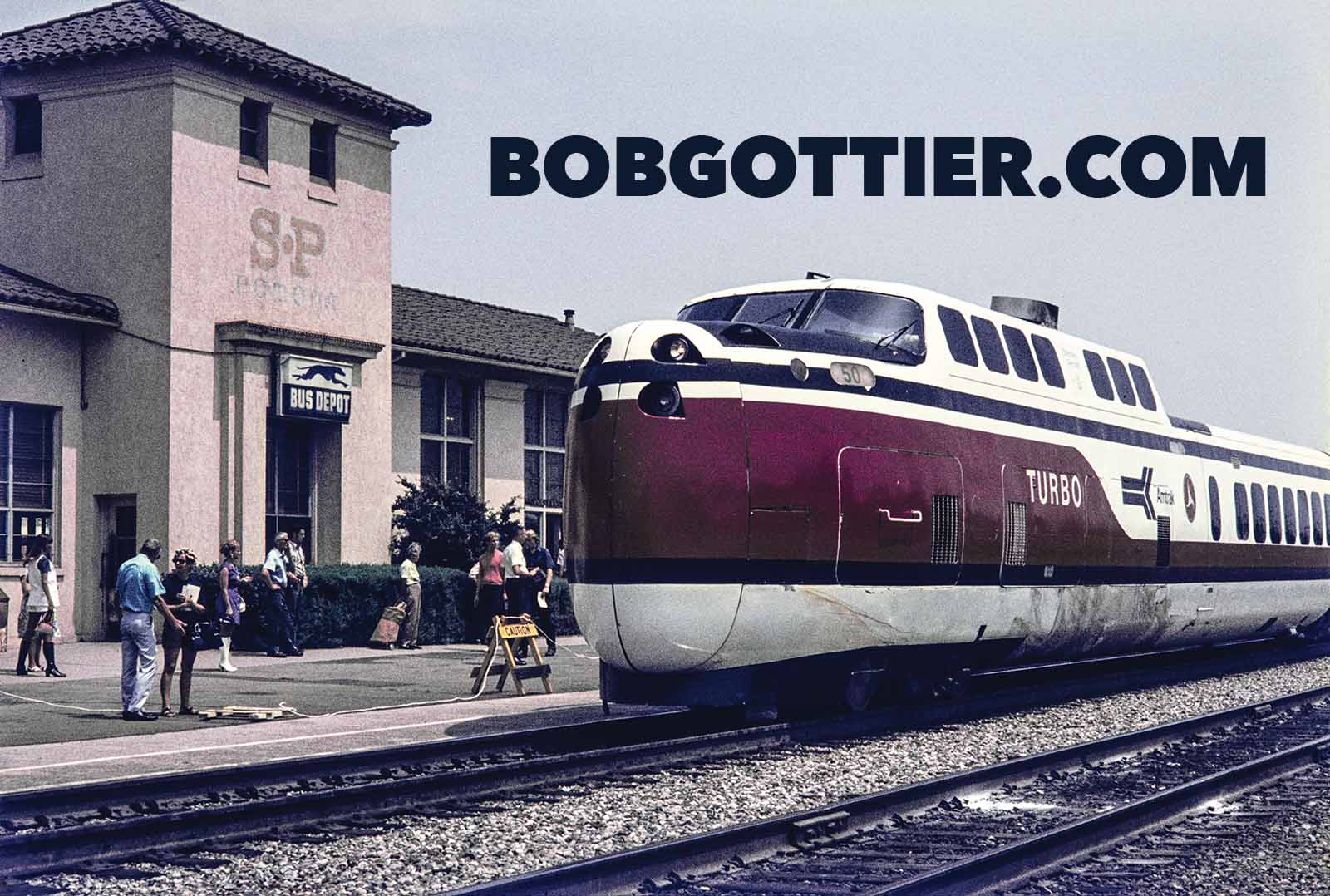 Amtrak TurboTrain No. 50 at the Pomona Southern Pacific Station