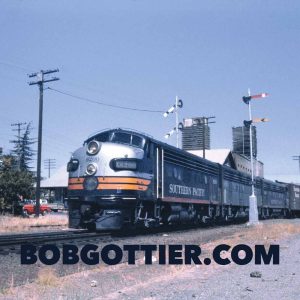 Southern Pacific EMD F7A 6200 Black Widow at Red Bluff