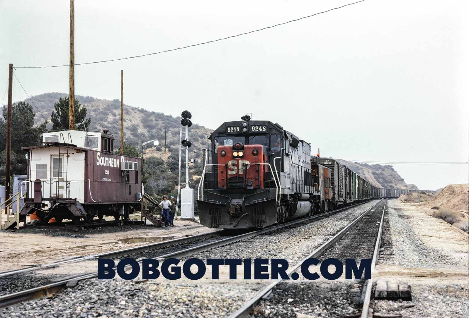 Southern Pacific SD40T-2 Tunnel Motor No. 9248 at Hiland in the Cajon Pass